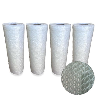 4 Rolls of 984 FT x 1/2" x 12" Wide Bubbles Roll Film - Perforated Every 12" | Large Bubble Air Pillow Wrapping | Clear Packaging Wrap Protection for Packing Moving Shipping Storage - 3,936 FT Total - size: 984' x 4 Rolls