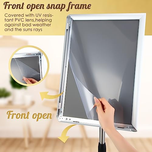 LElFlIDE 8 Pack Silver 11.7 x 16.5" A4 Adjustable Pedestal Sign Holder - color: Silver, size: 11.7 x 16.5''