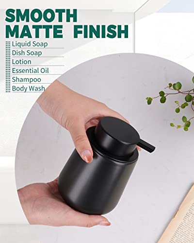 BosilunLife Ceramic Soap Dispenser - Dish Soap Dispenser for Bathroom 12Oz - color: Matte Black