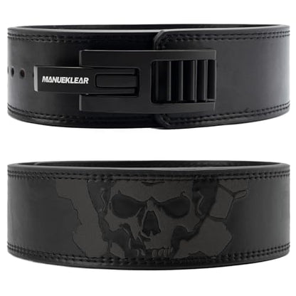 MANUEKLEAR 4-Inche Lever Belt Weightlifting with Heavy Duty Buckle - color: Enigmatic Black, size: M (29-35inches)