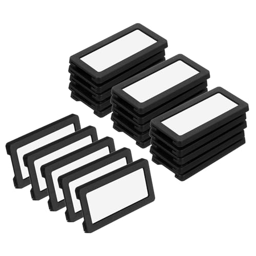 uxcell 20 Pcs Magnetic Label Holders, 2.4 x 1.2 Inch Data Card Holder with Paper Cards and Protective Films for Shelf White Board Toolbox Metal Wall Cabinet Drawer, Black - color: Black, size: 2.4 x 1.2 Inch