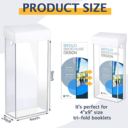 Remerry 1 Pack 4 x 9 Inch Outdoor Brochure Holder with Lid, White - color: White