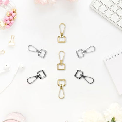 30 Pcs Metal D Ring Swivel Lobster Claw Clasp Snap Hooks Purse Hardware - color: Mixed Colors, size: 1/2 Inch