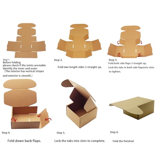 9x7x4 inch Shipping Boxes Pack of 25, Brown Corrugated Cardboard Mailer Box - size: 9x7x4 -25 Pack