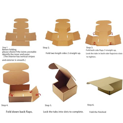 9x7x4 inch Shipping Boxes Pack of 25, Brown Corrugated Cardboard Mailer Box - size: 9x7x4 -25 Pack