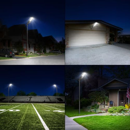 LANGY 2 Pack Led Solar Street Lights Outdoor 150000 Lumens,180 PCS LED,Dusk to Dawn Solar Powered Street Lights with Remote for Barn,Yard, Garden,Basketball Court - size: 2PACK 150000LM