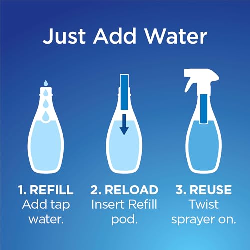Clorox Glass Cleaner Refills Glass Cleaning System for Mirrors and Window Cleaning, 2 Count