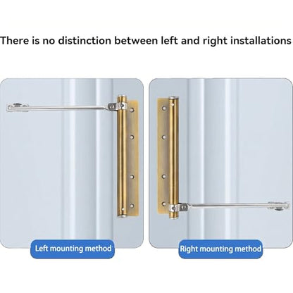 Automatic Door Closer, Adjustable Force and Speed, 120 lb, Gold - color: Satin Gold