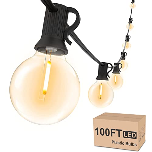 Svater Outdoor String Lights Waterproof 100 FT for Outside Patio 52 Bulbs - size: 100FT