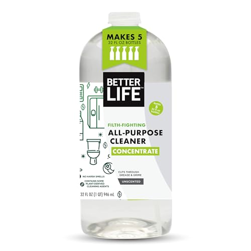 Better Life All Purpose Cleaner Concentrate- Multipurpose Home and Kitchen Cleaner for Glass, Countertops, Appliances, Upholstery & More - 32oz Unscented Concentrate - size: 32 Fl Oz (Pack of 1)