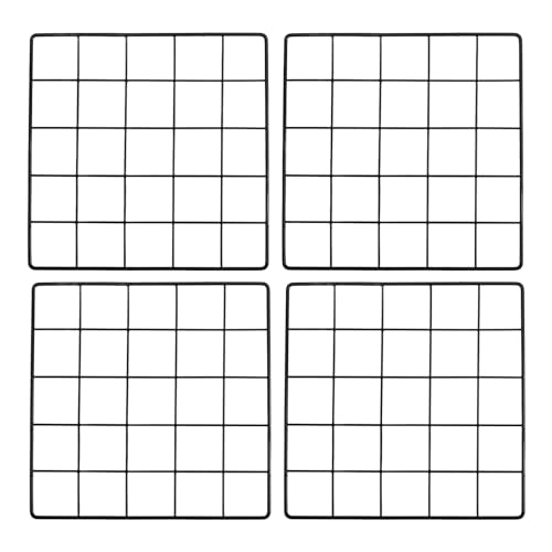 PATIKIL 10x10 Inch Wall Grid Panel, 4 Pcs Metal Wire Photo Wall Decorative Grid for Photo Display Hanging Picture Memo Home Decorations, Black - color: Black, size: 10x10inch