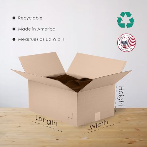 The Boxery 10"x10"x8" Corrugated Cardboard Boxes 25-Pack