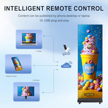 80 Inch LED Digital Signage Display with P1.86, LED Poster Screen Frameless Splicing, Advertising Display GOB LED Screen with Flight Case for Giant Commercial Events & Rentals (Black, 2 Unit) - color: Black, size: 2 Unit