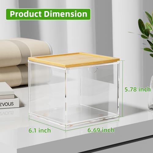 VITVITI Drawer Disposable Face Towel Holder Box, Acrylic Storage, Clear - color: Clear 2