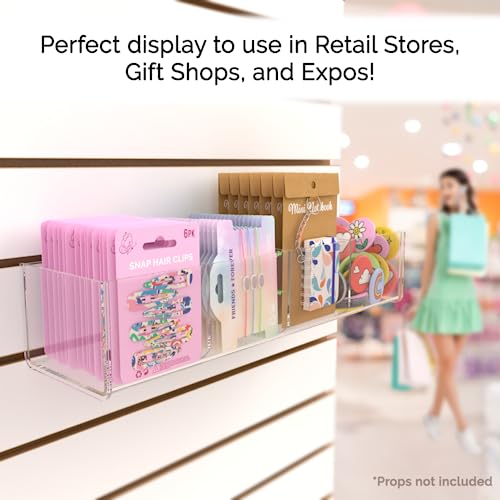 2 Pack Slatwall Acrylic Dump Bin Retail Tray Clear 4 Compartment Storage Container 15.75" Wide x 4.75" Deep by Marketing Holders - size: 4 Bin 15.75"