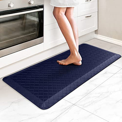 HappyTrends Kitchen Floor Mat - 4/5 Inch Thick Anti-Fatigue Kitchen Rug - color: Blue, size: 39"L x 17.3"W x 0.8"Th