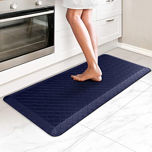 HappyTrends Kitchen Floor Mat - 4/5 Inch Thick Anti-Fatigue Kitchen Rug - color: Blue, size: 39"L x 17.3"W x 0.8"Th