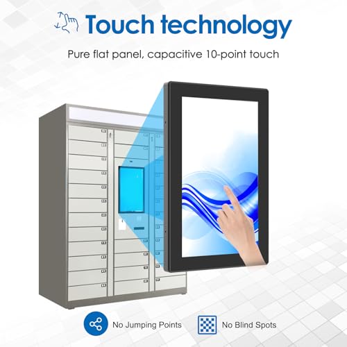 High Brightness 15.6 Inch Industrial Outdoor Open Frame Touch Screen Monitor Wall Mount Embedded Touch Monitor - VGA+HDMI+DVI Port - 16:9 - size: 15.6 IN