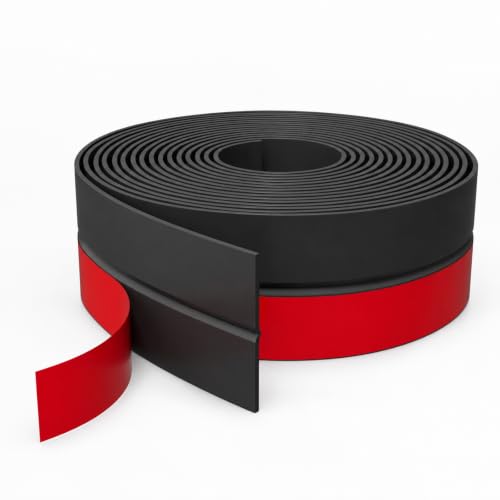 Weather Stripping, 2 in x 20 ft Black Silicone Door Seal Strip - color: Black, size: 2 Inch x 20 Feet