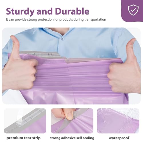 Fuxury Poly Mailers 10x13" 500 pcs, Shipping Bags Bulk for Clothes,Purple - color: Light Purple, size: 10x13" 500pcs