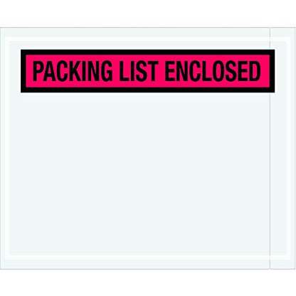 Tape Logic TLPL453 "Packing List Enclosed" Envelopes, Panel Face, 4 1/2" x 5 1/2", Red (Pack of 1000)
