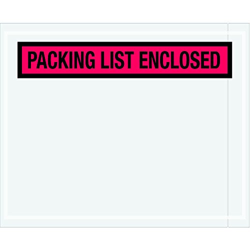Tape Logic TLPL453 "Packing List Enclosed" Envelopes, Panel Face, 4 1/2" x 5 1/2", Red (Pack of 1000)