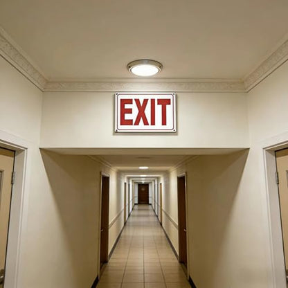 (4 Pack) Exit Sign, 10"x 7" Rust Free Reflective Aluminum Metal Sign, Fade Resistant, Waterproof, Easy to Mount