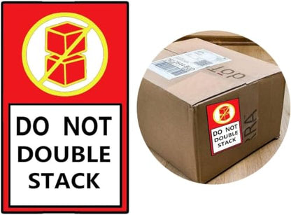 Do Not Double Stack Shipping Labels, 300pcs per Roll, Red, 3 X 5 inch, Fragile Stickers, Shipping Warning Labels