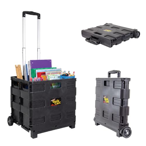 dbest Products Quik Cart Without Lid Collapsible Rolling Crate - Black - color: Black, style: Topless