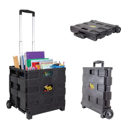 dbest Products Quik Cart Without Lid Collapsible Rolling Crate - Black - color: Black, style: Topless