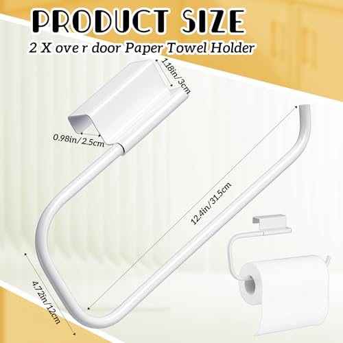 Yaocom 12.4 Inches Cabinet Door Paper Towel Holder, White - color: White