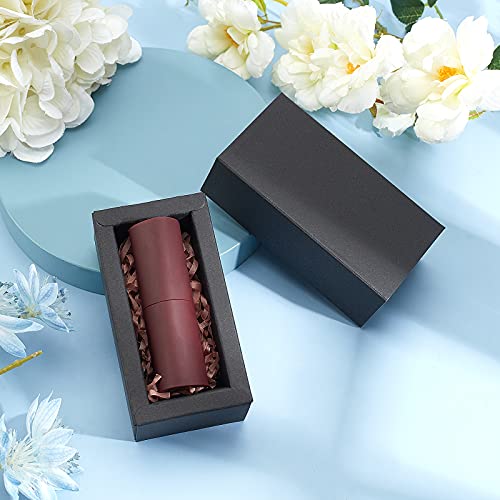 BENECREAT 12PCS Black Kraft Packaging Drawer Box 4x2x1.4 Inch Cardboard Present Box Gift Wrapping Boxes for Lipstick, Small Perfume Essential Oil Bottle - color: Black, size: 1 Count (Pack of 12)