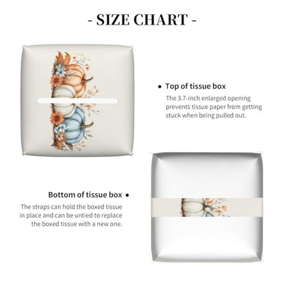 Sunflowers with Pumpkin Square Tissue Boxes, Tissue Holder 5.2"x5.2"x5.2" for Home Car Office Table - color: Sunflowers With Pumpkin