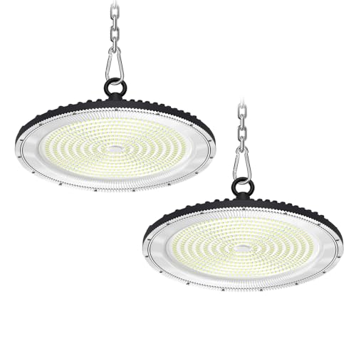 UFO LED High Bay Light:500W 50000LM LED Shop Light 6000-6500K Bay Lighting IP65 Waterproof for Barn/Garage/Commercial Warehouse(2 Pack) - color: 2 Pack, size: 500W