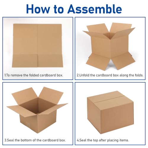 CRUGLA 25 Packs 8x8x6 Shipping Boxes for Small Business, Corrugated Cardboard Boxes Bulk for Shipping Packing Mailing - size: 8x8x6 Inch 25 Pack