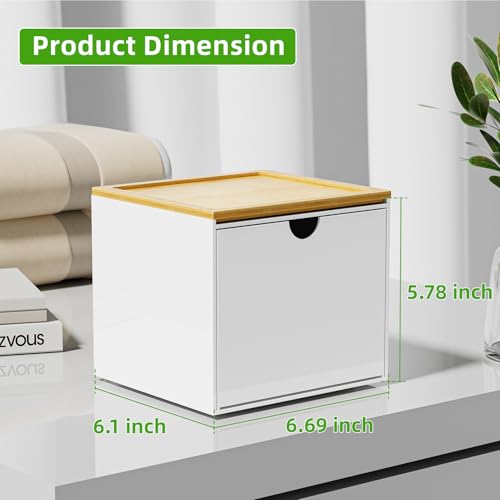 VITVITI Drawer Disposable Face Towel Holder Box, Acrylic Storage, White - color: White 2