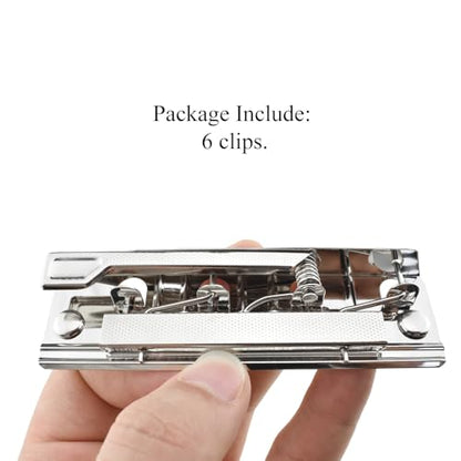 HAHIYO Silver Meta Clips - 3.94 Inches Sturdy Rivet Clipboard Clips (6 Pack), High-Grip Lever, Mountable, office/School/Home - style: LeverType-Silver-3.94in-6p