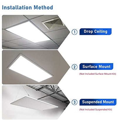 CycevSun 6-Pack 2x4 LED Flat Panel Light Drop Ceiling, 30/40/50W Selectable - size: 2x4 FT
