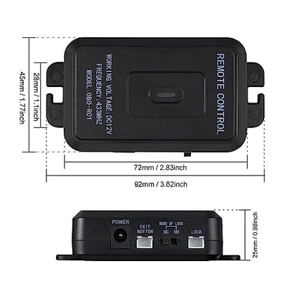 YiToo 12VDC Remote Control Switch 433MHz with DC Power Connector & Buzzer Specially for Access Control Door Lock (Without Lock) - style: Without Lock