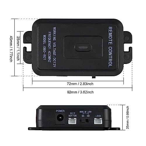 YiToo Access Control System Kit 433MHz Remote Control Opener with Eletric Drop Bolt Lock 12VDC for Narrow Door - style: With Bolt Lock