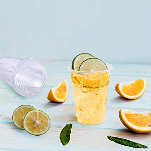 300 Pack 5 OZ Clear Plastic Cups,Disposable Mouthwash Cups,5 Ounce Cold Party Drinking Tumblers Ideal for Whiskey, Drinking Tasting, Food Samples - size: 5oz