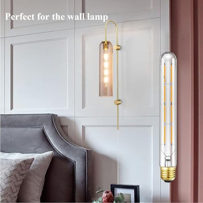 T10 Tubular Light Bulbs E26 Dimmable Led Bulbs 8W Led Edison Bulb 3000K - color: 8w=75w Soft White 3000k