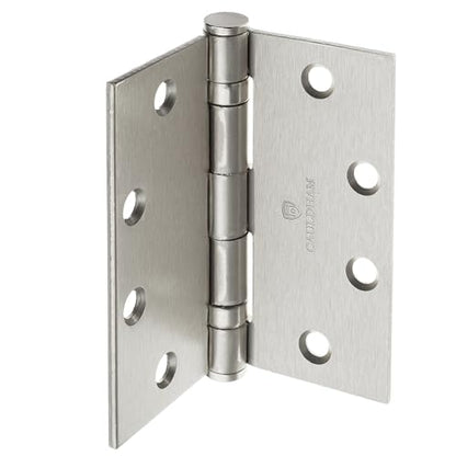 Cauldham (3 Pack) Commercial-Grade 4-1/2" Full Mortise Ball-Bearing Door Hinges - Satin Nickel - color: Satin Nickel