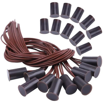 Magnetic Door Switch RC-33 NC Recessed Wired Security Window Door Contact Sensor Alarm Brown 2 Sets - color: Brown