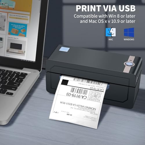 JADENS Bluetooth Thermal Shipping Label Printer, Wireless 4x6 Label Printer - color: Blue
