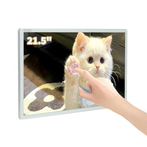 Capacitive Multi-Touch Screen Industrial Monitor, 16:9 Display, Built-in Speakers, USB, VGA, DP & HD-MI Ports, Digital Signage Displays and Player for Advertising (21.5-Inch White) - size: 21.5-Inch White