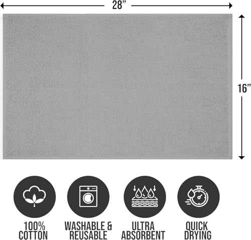 Salon Towels – Pack of 24 (16"x27") 100% Cotton Ring Spun (Not Bleach Proof) Ultra Soft, Highly Absorbent Hand Towels – Bulk for Spa, Gym & Salon (Silver Grey) - color: Silver Grey