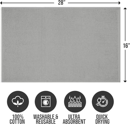 Salon Towels – Pack of 24 (16"x27") 100% Cotton Ring Spun (Not Bleach Proof) Ultra Soft, Highly Absorbent Hand Towels – Bulk for Spa, Gym & Salon (Silver Grey) - color: Silver Grey