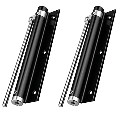 ZENG 2-Pack Adjustable Spring Door Closer - 304 Stainless Steel Surface Mounted Automatic Closer for Residential/Commercial Doors (20-40kg, 175° Max, Black)