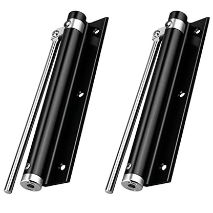 ZENG 2-Pack Adjustable Spring Door Closer - 304 Stainless Steel Surface Mounted Automatic Closer for Residential/Commercial Doors (20-40kg, 175° Max, Black)